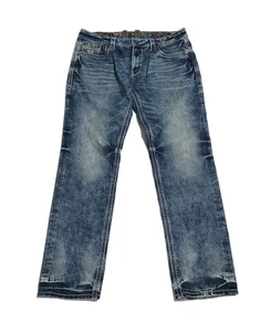 Rock Revival Cael Jeans Herren 38 Straight Distressed Medium Schrittlänge 34 - Bild 1 von 14