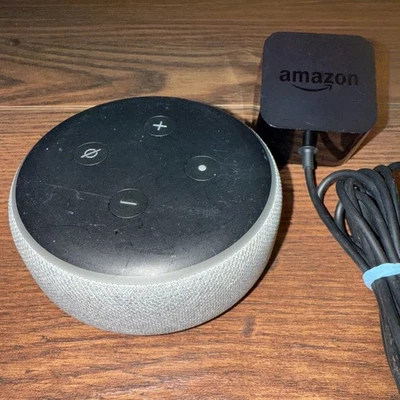 Amazon Echo Dot 3rd GenerationSmart Speaker with Alexa Heather Gray Black D9N29T - Image 1 of 4