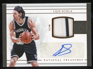 Luis Scola 2016-17 National Treasures Auto Patch Serial #d 13/25 New Jersey Nets - Picture 1 of 2