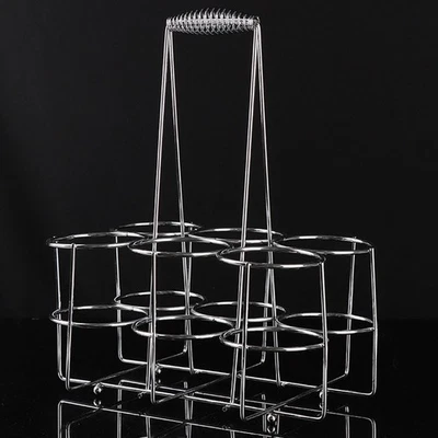  Iron Tabletop Beer Wine Rack Holder Bottle Server for 6 Bottles Metal Table - Image 1 of 4