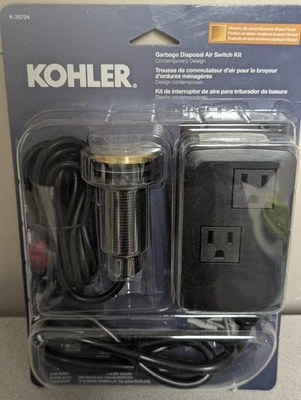 Kit de interruptor de aire para eliminación de basura Kohler K-35724-2 MB - latón moderno cepillado - Imagen 1 de 4