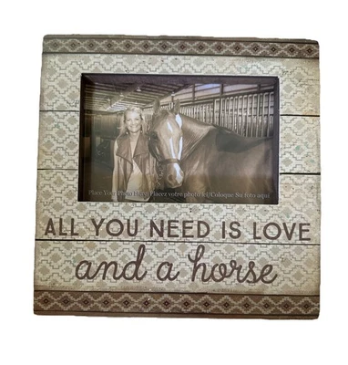 Primitives by Kathy Box Photo Frame All You Need Is Love And A Horse 4 X 6 NWT - Image 1 of 4