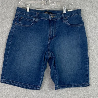 Lee Jean 短裤女式 12 蓝色休闲版型中腰中腰水洗牛仔布 — 第 1/4 张图片