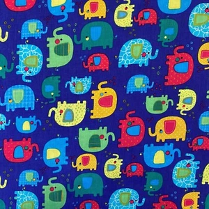 SALE .. ELEPHANT BRIGHTS ROYAL 100 % BAUMWOLLE 58" BREIT - - Handwerk, Schneiderei - Bild 1 von 3
