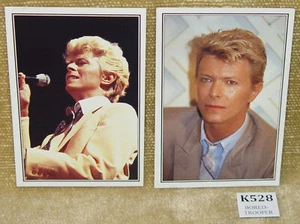 PANINI SMASH HITS COLLECTION 85 #58 #59 DAVID BOWIE STICKER CARD RARE HTF 1985 - Picture 1 of 3