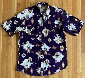 ROPER S/S SNAP FRONT SHIRT - MEN'S 2XL (18) - PURPLE WITH AZTEC PATTERN - USA - Picture 1 of 4