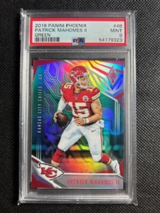 2018 Panini Phoenix #48 Green Refractor /25 Patrick Mahomes PSA 9 Mint Chiefs - Picture 1 of 2