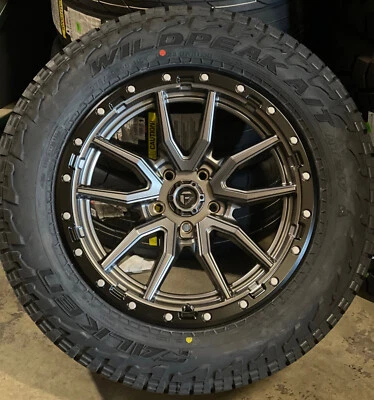 20x9 Fuel D680 Rebel Gray Wheels Rims 33" Falken AT Tires 5x5.5 Dodge Ram 1500 - Image 1 of 3