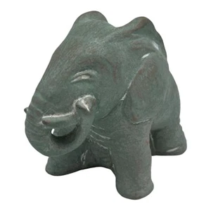 Vintage Isabel Bloom Concrete Figurine Elephant Statue Blue Gray Signed - Picture 1 of 8