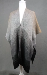 Cocogio Italy Alpaka Mischung Schal Wickel vorne offen Cardigan Strick Pullover One Size - Bild 1 von 10