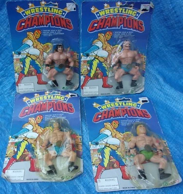 Wrestling Champions 4 MOC MIP Action Figure Lot 1980'S HTF Vintage Collectible - Image 1 of 4