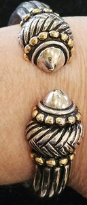 Vintage Premier Silber Manschette mit Scharnier und Goldakzenten - Bild 1 von 3