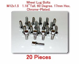 20 Pcs wheel Lug Bolt M12x1.5 x1.18" 17MM Hex Fits: BMW 300 500 700 800 M X Z - Picture 1 of 1