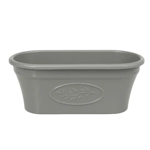 Maceta de plástico gris 38 cm caja de ventana maceta rectangular resistente a la intemperie - Imagen 1 de 14