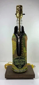 Southern Comfort Lime Liquor Bottle TABLE LAMP Wood Base Bar Lounge Office Desk - Picture 1 of 8