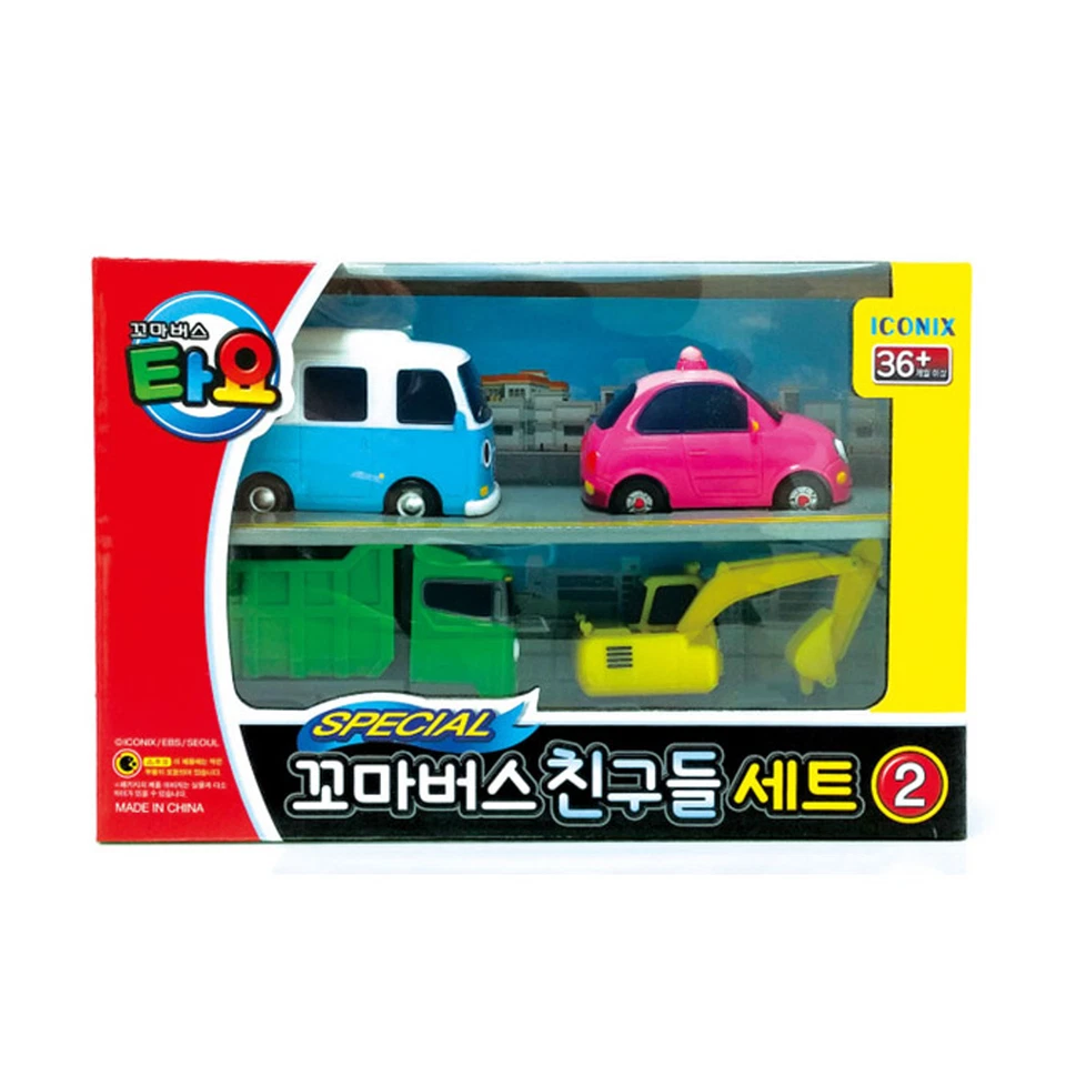Little Bus Tayo Friends Special Mini 4 Pcs Toy Set Max Poco Heart BONGBONG