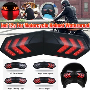 1x Wireless Red LED Smart Brake & Turn Signal Light Indicator Motorcycle Helmet - Bild 1 von 17