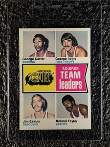 1974 Topps Basketball #230 Virginia Squires Team Leaders EX/MT