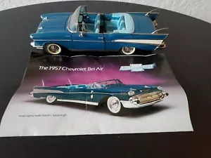 Franklin Mint 1957 Chevy Bel Air Harbor blu/avorio 1:24 ottime condizioni - Foto 1 di 9