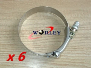 6PCS 4 Inch / 102mm ID Stainless Steel T-Bolt Silicone Hose Clamps - Bild 1 von 7