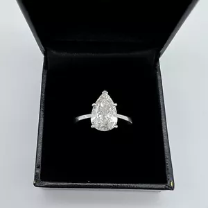 DAZZLING 2.30 Ct Pear Brilliant Cut Diamond Engagement Ring H,SI2 GIA CERTIFIED - Picture 1 of 13