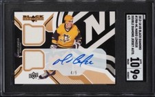 2013-14 UPPER DECK BLACK DIAMOND MARIO LEMIEUX Game Worn Patch Auto /5 Sgc 9 Ssp