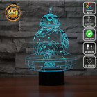 BB-8 STAR WARS DEATH STAR 3D Acrylic LED 7 Colour Night Light Touch Table Lamp
