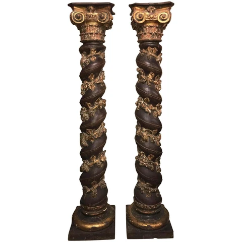 17th/18th c. Italian Handcarved Columns Cover
