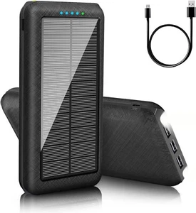 Przenośna ładowarka Solar Power Bank 30000mAh Akumulator Ładowarka Camping Waterpro - Zdjęcie 1 z 8