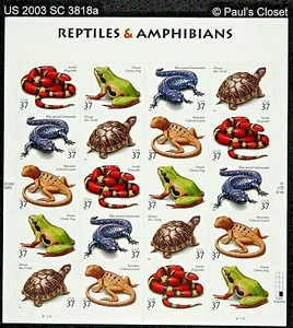 USA 2003 SC 3818a REPTILES & AMPHIBIANS 20/37¢ MINT NEVER HINGED SELF-AD VFINE - Bild 1 von 2
