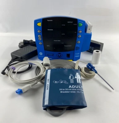 GE Dinamap CareScape V100 Vital Signs Monitor NIBP SpO2 Temperature - Certified - Image 1 of 4
