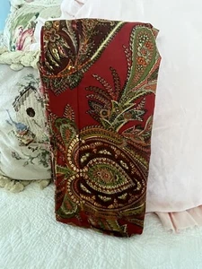 🌷 Pottery Barn Caroline Red Paisley Pillow Sham Euro 100% Cotton French Country - Picture 1 of 6