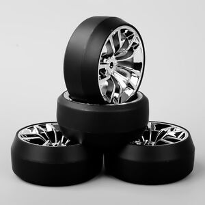 4X 3Degree Tyres 12mm Hex RC 1:10 On-Road Car Drift Tires&Wheel Rim SBDC+PP0367