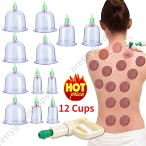 12 Cups set Medical Chinese Vacuum Cupping Body Massage Therapy Healthy Suction - Picture 1 of 12