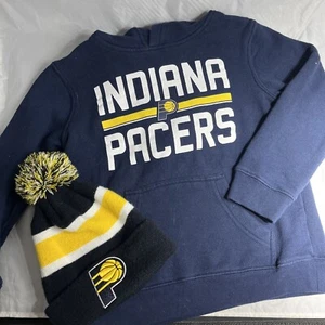 Indiana Pacers NBA Team Pullover Hoodie With Pocket and Hat Kids SZ- xSmall - Picture 1 of 5