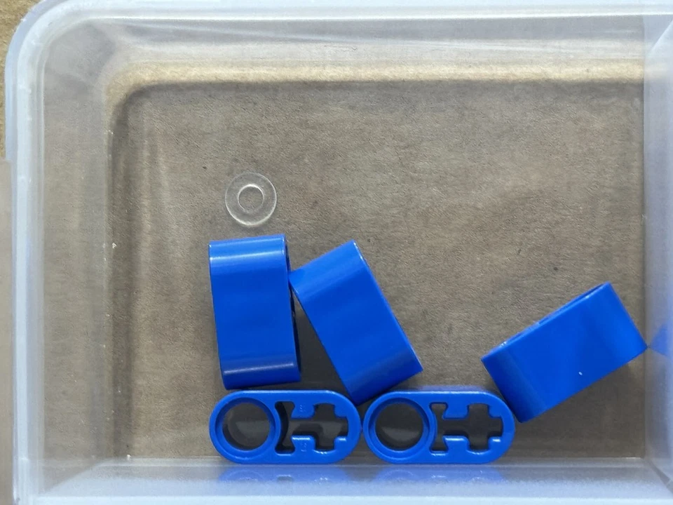 LEGO Parts - Blue Technic, Liftarm Thick 1 x 2 - Axle Hole - No 60483 - QTY 5 - Image 1 of 1