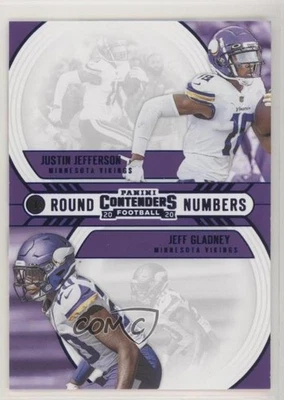 2020 Contenders Round Numbers Sapphire Jeff Gladney Justin Jefferson Rookie RC - Image 1 of 2