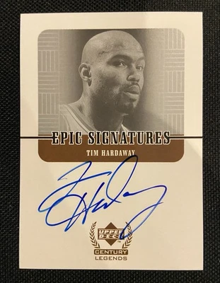 Autógrafo de cubierta superior Tim Hardaway 1999-00 UD Century Legends SP SSP  Foto 1 de 2