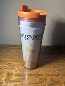2013 Starbucks Plastikbecher Singapore Orange mit Flip Top Deckel, 12oz - Bild 1 von 12