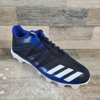 Chuteiras de beisebol Adidas Afterburner 6 Grail MD masculinas tamanho 11,5 azul preto branco - Imagem 1 de 4
