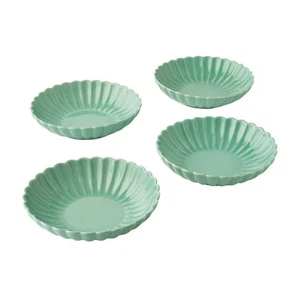 Pioneer Woman Colette Stoneware Dinner Bowls Green Set of 4 Scalloped Edges - Picture 1 of 7