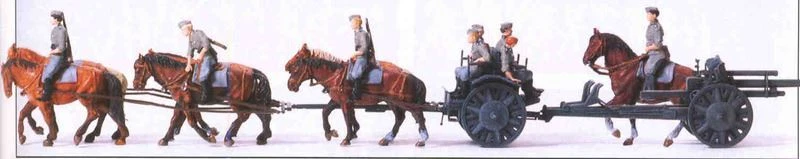 German Reich Horse Drawn Field Gun. Preiser 16513, New 1/87 Scale Plastic Kit - Image 1 of 2