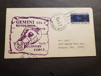 Destroyer USS GEORGE K. MACKENZIE DD-836 Naval Cover 1966 GEMINI SPACE Cachet - Image 1 of 2