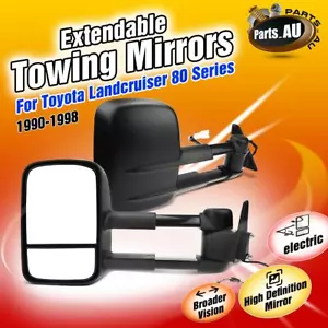 2x TOP Electric Extendable Towing Mirrors for Toyota Landcruiser 80 Series 90-98 - Picture 1 of 11
