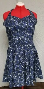 Women's Cyanide Kiss Constellation Dress S/M Blue Star Sky Halter - Picture 1 of 12