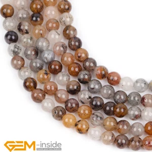 Natural Multicolor Lodalite Quartz Gemstone Round Loose Spacer Beads Strand 15" - Foto 1 di 23