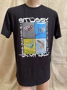 STUSSY Skateboarding "ON MY WALL" T Shirt Large Black BOWMAN OLSON SALBA LANCE - Picture 1 of 6