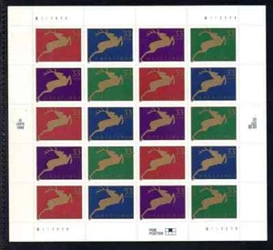 US Holiday Greetings Reindeer 33c Stamp Scott #3356-3359 - Picture 1 of 1
