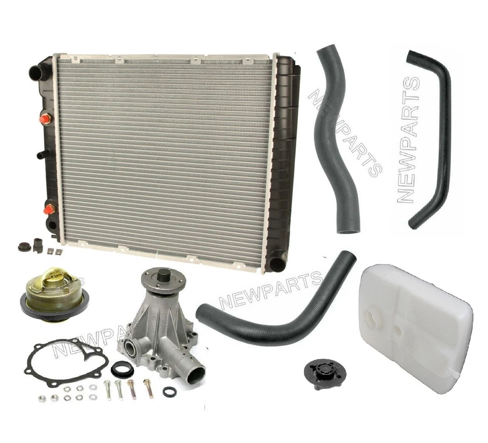 For Volvo 242 244 Radiator Lower Upper Hoses Water Pump Thermostat Expa Tank KIT - Image 1 of 4