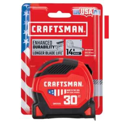 Craftsman 30' Foot Tape Measure CMHT37570 14' Max Reach - Image 1 of 3